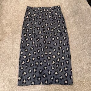 LOFT Charcoal and White Patterned Joggers